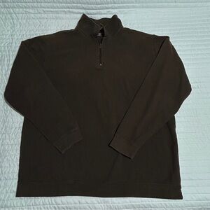 Croft & Barrow Men's 1/4 Zip Pullover Sweater Sweatshirt Size XLT Brown Long Slv